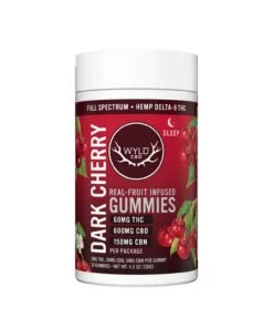 Wyld CBD, Dark Cherry Sleep CBD+THC Gummies, Full Spectrum, 30ct, 60mg THC + 150mg CBN + 600mg CBD